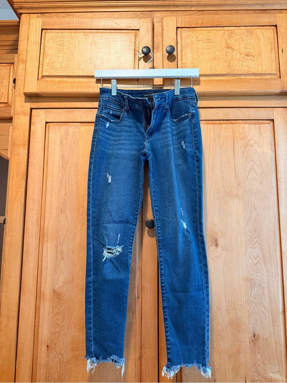 Lucky Brand Dark Blue Distressed Skinny Jeans